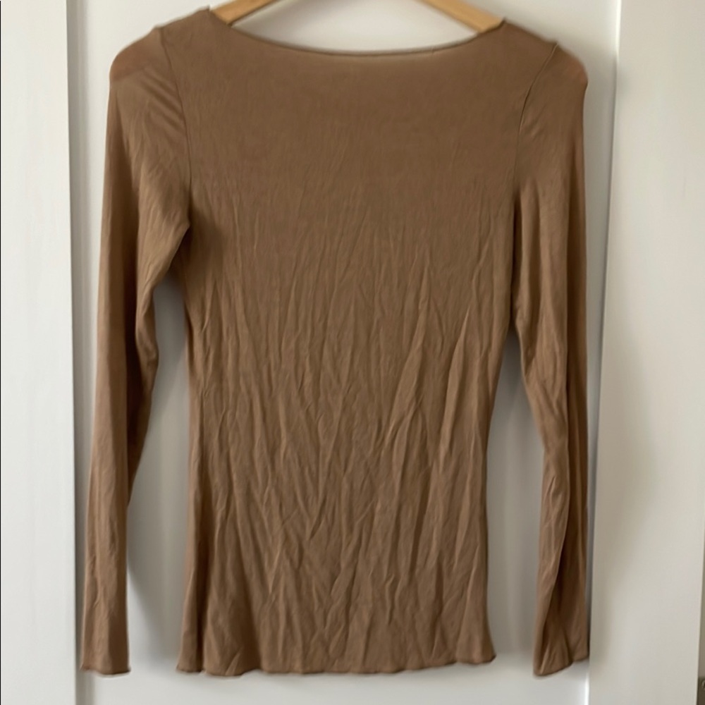 Intimissimi Tan Fitted Long Sleeve Blouse - Picture 3 of 4
